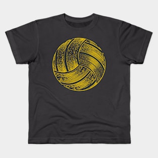 Volley ball | woodcut design Kids T-Shirt